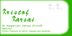 kristof karsai business card