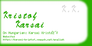 kristof karsai business card